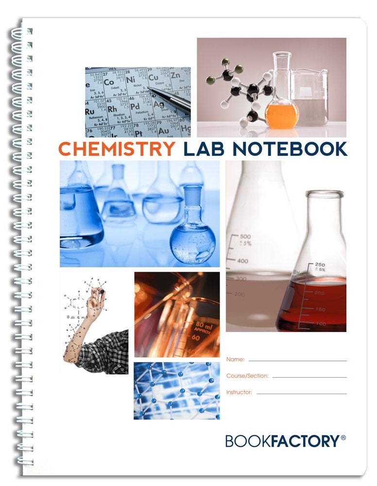 BookFactory Chemistry Lab Notebook - 75 Pages(8.5'' X 11'') -Scientific Grid Pages, Durable Translucent Cover, Wire-O Binding -Page Size: 8'' x 11'' (21.6cm x 27.9cm)(Made in USA) - Image 1